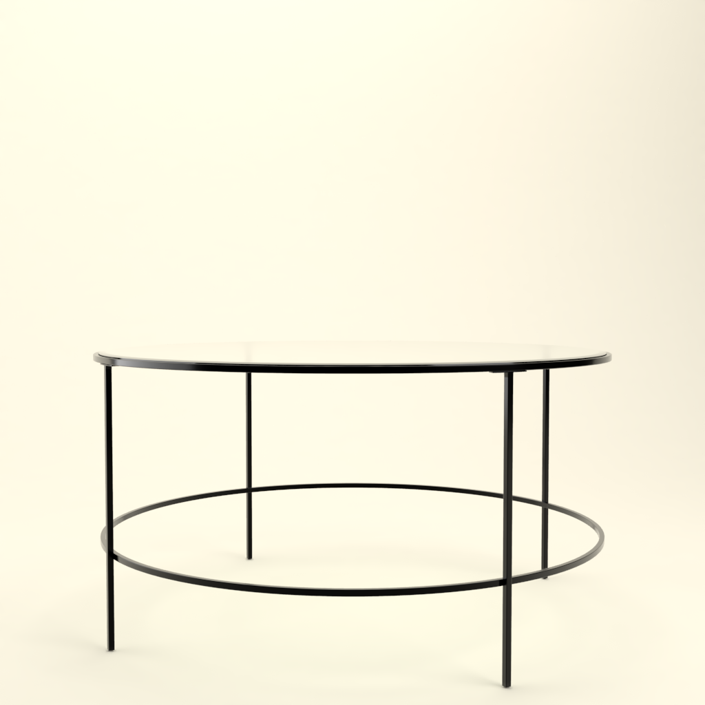 3D Metal and Wood Table Model