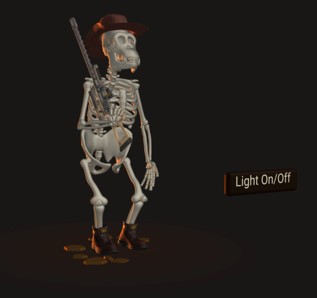Ape Idle Animation interactive low poly character in Spline